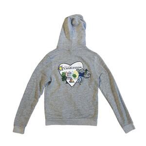 Roller Rabbit Monkey In The City Charleston Gray Hoodie Zip Sweatshirt Jacket M